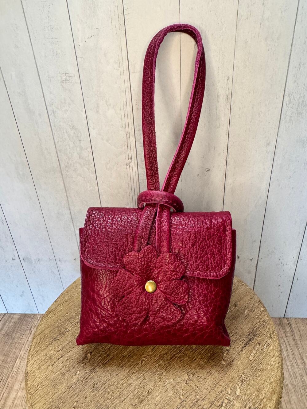 Portland Leather Blooming Wristlet Purse ORCHID Wristlet FAST SHIP Red Bag